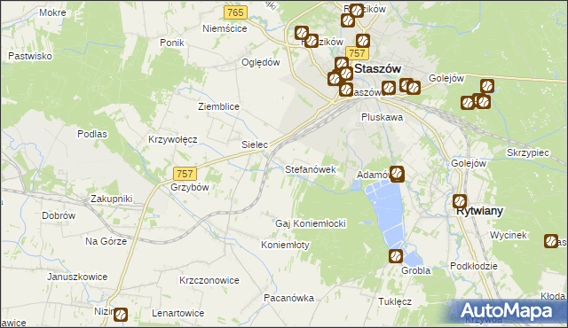 mapa Stefanówek, Stefanówek na mapie Targeo