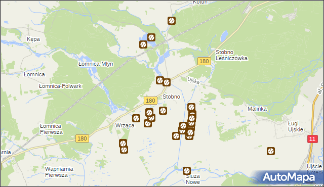 mapa Stobno gmina Trzcianka, Stobno gmina Trzcianka na mapie Targeo