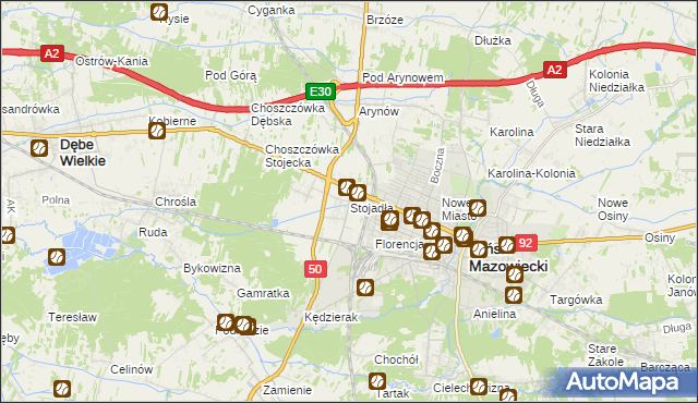 mapa Stojadła, Stojadła na mapie Targeo