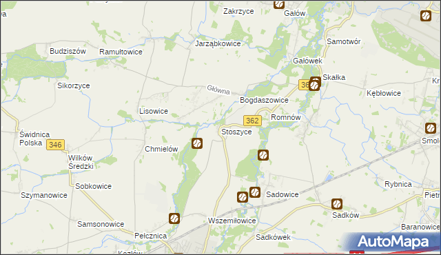 mapa Stoszyce, Stoszyce na mapie Targeo