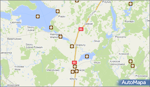 mapa Straduny, Straduny na mapie Targeo