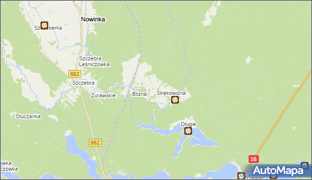 mapa Strękowizna, Strękowizna na mapie Targeo