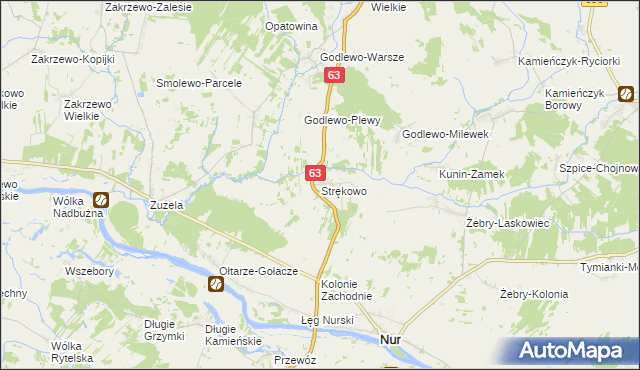 mapa Strękowo, Strękowo na mapie Targeo