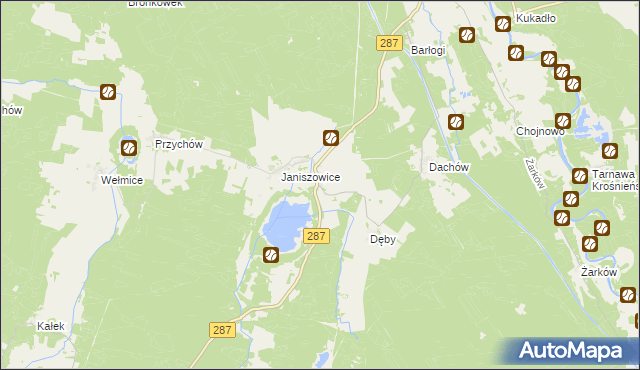 mapa Strużka gmina Bobrowice, Strużka gmina Bobrowice na mapie Targeo