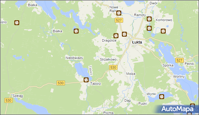 mapa Strzałkowo gmina Łukta, Strzałkowo gmina Łukta na mapie Targeo