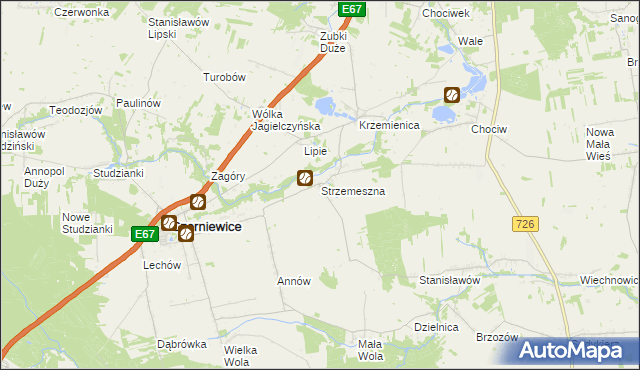 mapa Strzemeszna, Strzemeszna na mapie Targeo