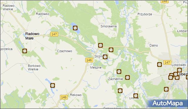 mapa Strzmiele, Strzmiele na mapie Targeo