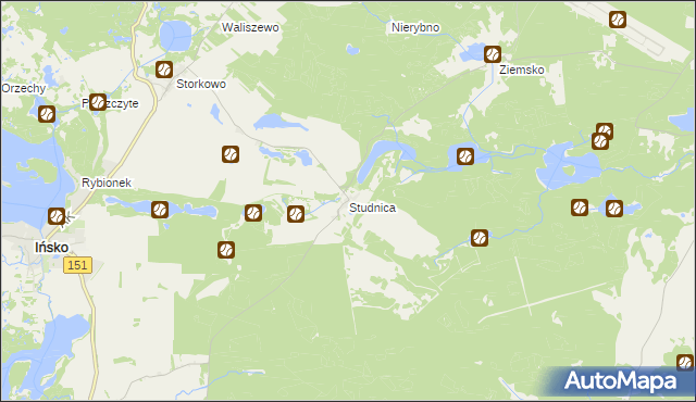 mapa Studnica gmina Ińsko, Studnica gmina Ińsko na mapie Targeo