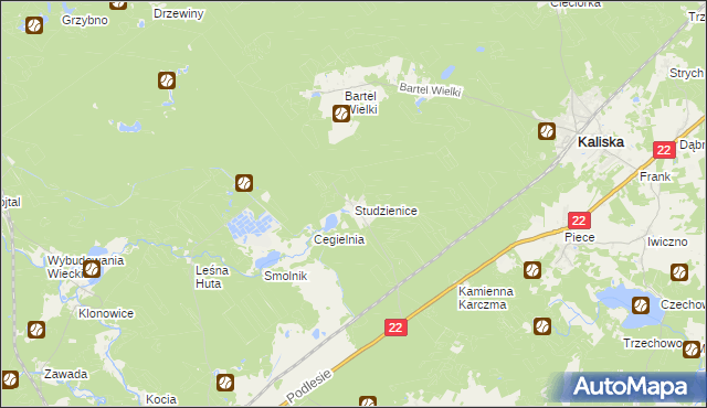 mapa Studzienice gmina Kaliska, Studzienice gmina Kaliska na mapie Targeo