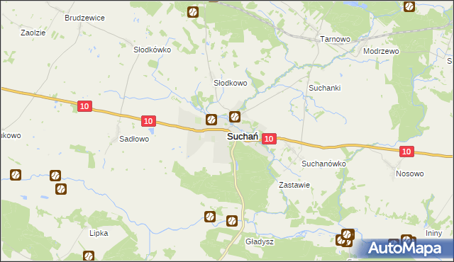 mapa Suchań, Suchań na mapie Targeo