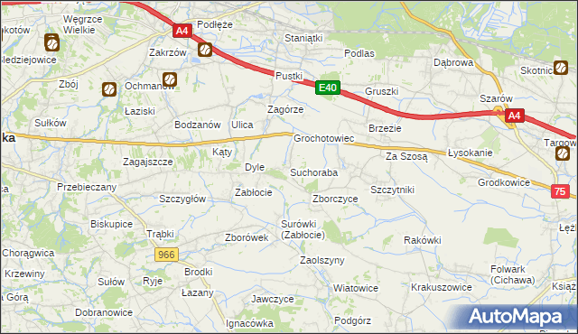 mapa Suchoraba, Suchoraba na mapie Targeo