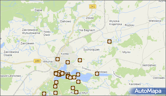 mapa Suchorączek, Suchorączek na mapie Targeo