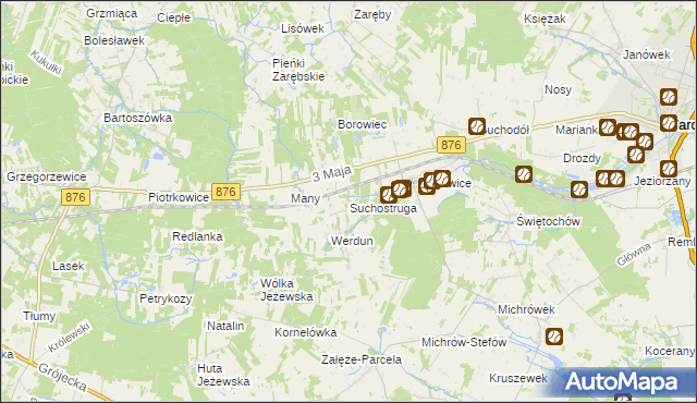 mapa Suchostruga, Suchostruga na mapie Targeo