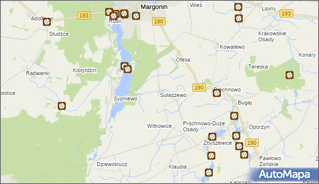 mapa Sułaszewo, Sułaszewo na mapie Targeo