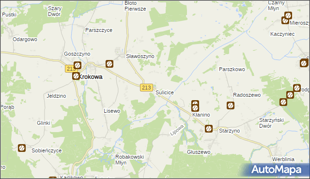 mapa Sulicice, Sulicice na mapie Targeo