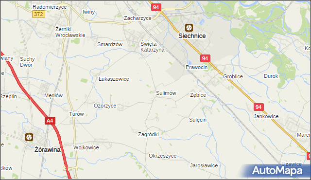 mapa Sulimów gmina Siechnice, Sulimów gmina Siechnice na mapie Targeo
