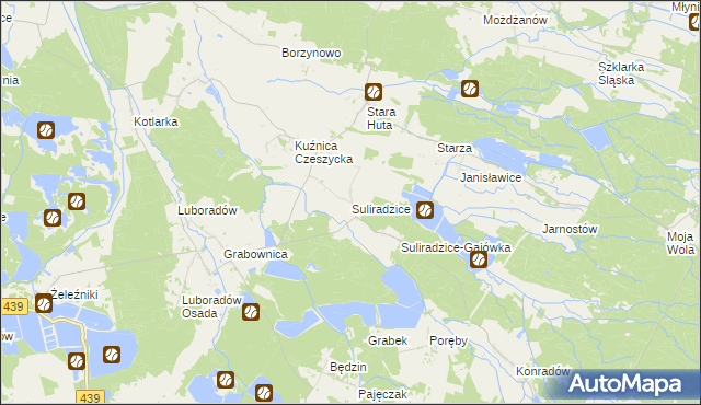 mapa Suliradzice, Suliradzice na mapie Targeo