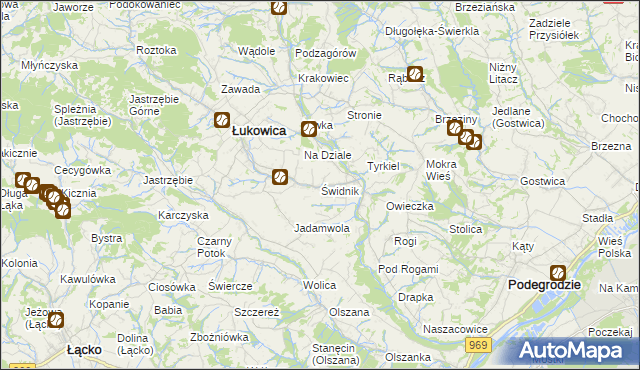 mapa Świdnik gmina Łukowica, Świdnik gmina Łukowica na mapie Targeo