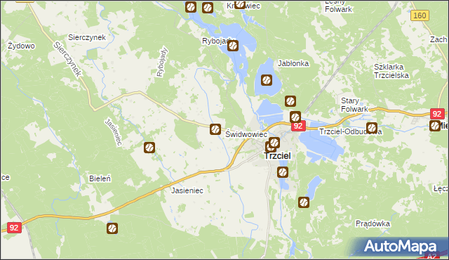 mapa Świdwowiec, Świdwowiec na mapie Targeo