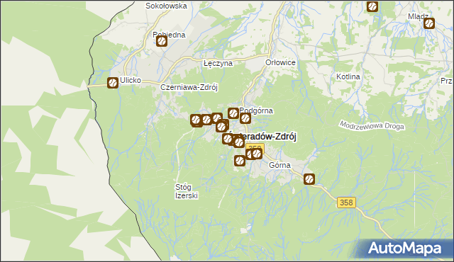 mapa Świeradów-Zdrój, Świeradów-Zdrój na mapie Targeo