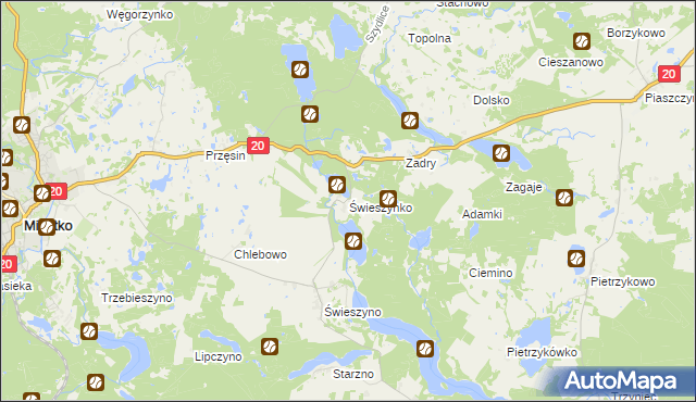 mapa Świeszynko, Świeszynko na mapie Targeo