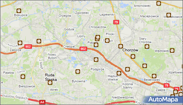 mapa Świętochłowice, Świętochłowice na mapie Targeo