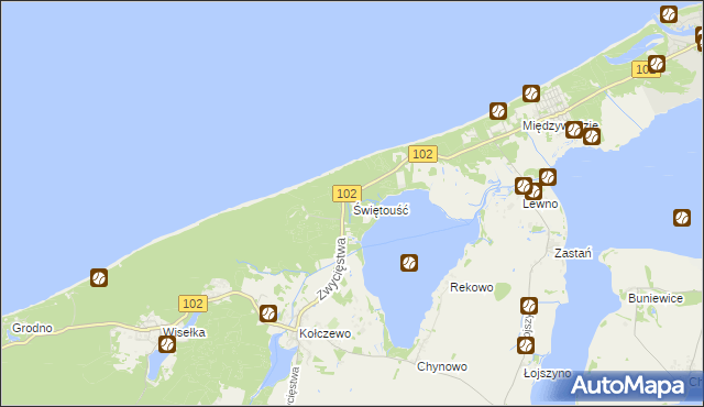 mapa Świętouść, Świętouść na mapie Targeo