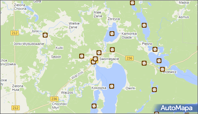 mapa Swornegacie, Swornegacie na mapie Targeo