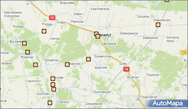 mapa Sylwerynów, Sylwerynów na mapie Targeo