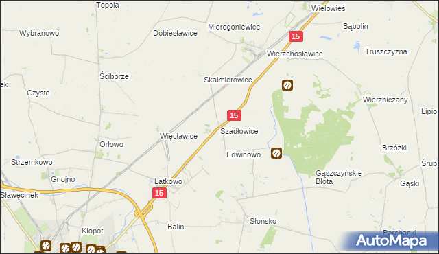 mapa Szadłowice gmina Gniewkowo, Szadłowice gmina Gniewkowo na mapie Targeo