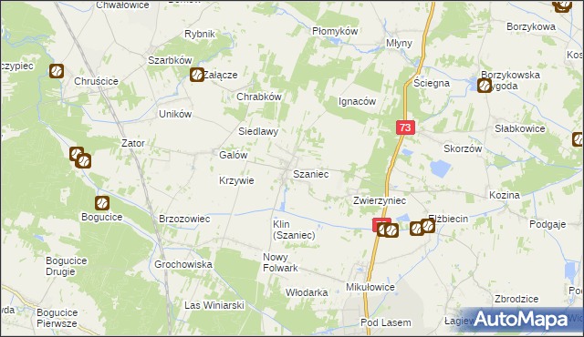 mapa Szaniec, Szaniec na mapie Targeo