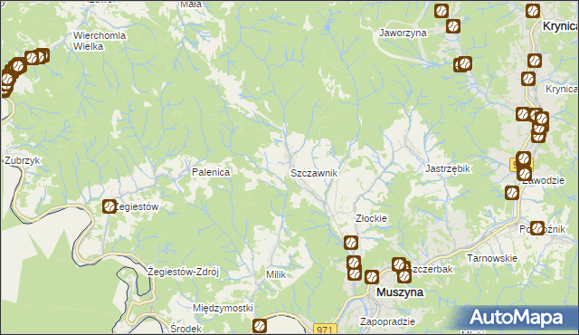 mapa Szczawnik, Szczawnik na mapie Targeo