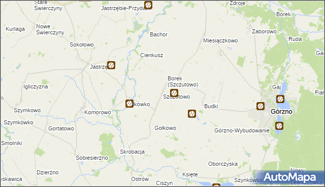 mapa Szczutowo gmina Górzno, Szczutowo gmina Górzno na mapie Targeo