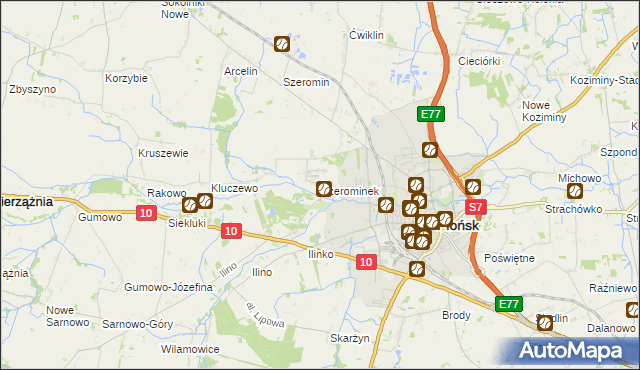 mapa Szerominek, Szerominek na mapie Targeo