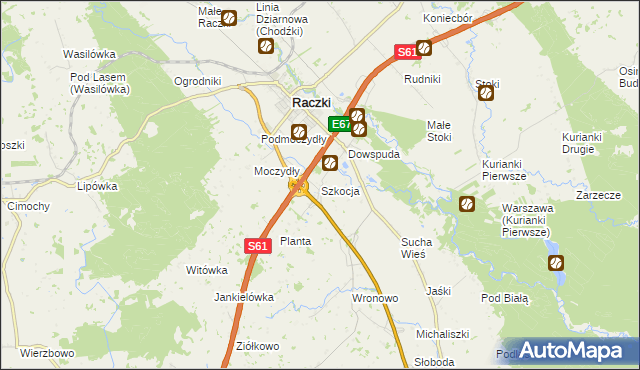 mapa Szkocja gmina Raczki, Szkocja gmina Raczki na mapie Targeo