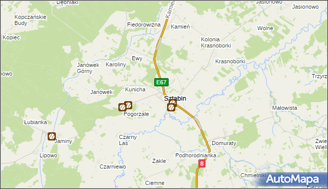 mapa Sztabin, Sztabin na mapie Targeo