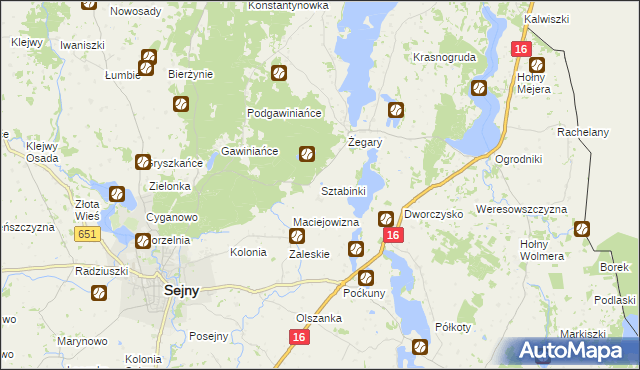 mapa Sztabinki, Sztabinki na mapie Targeo