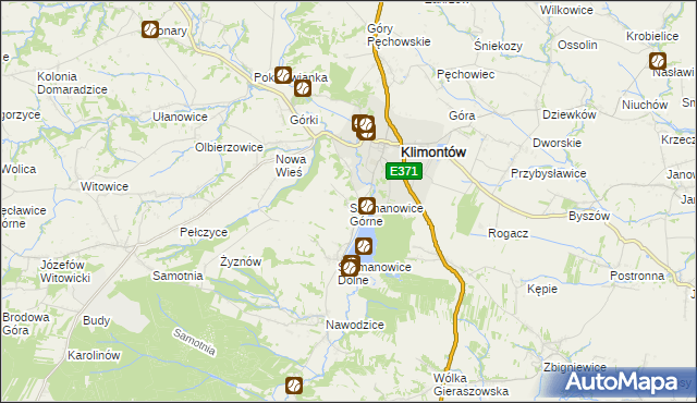 mapa Szymanowice Górne, Szymanowice Górne na mapie Targeo