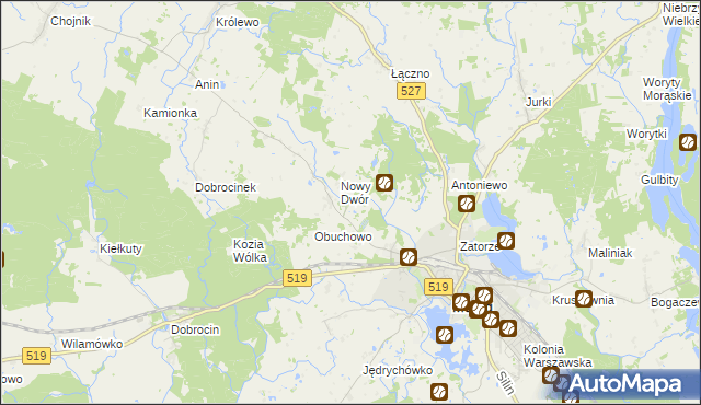 mapa Szymanowo gmina Morąg, Szymanowo gmina Morąg na mapie Targeo