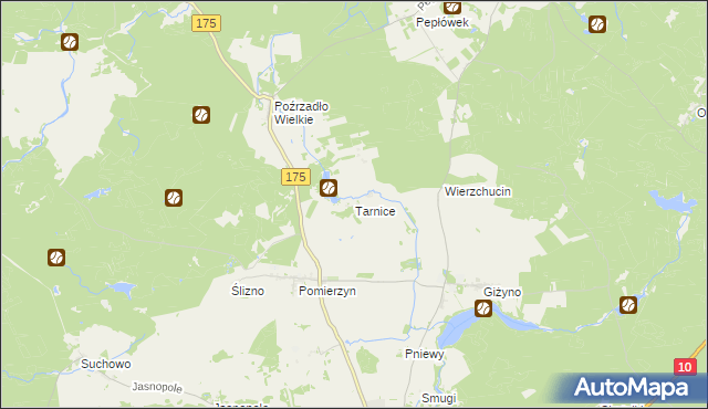 mapa Tarnice, Tarnice na mapie Targeo