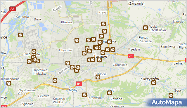 mapa Tarnów, Tarnów na mapie Targeo