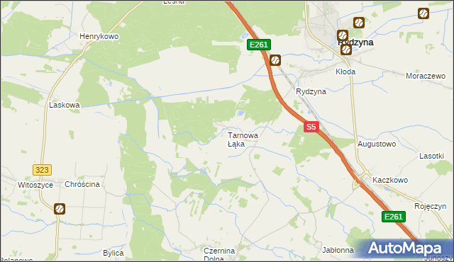 mapa Tarnowa Łąka, Tarnowa Łąka na mapie Targeo