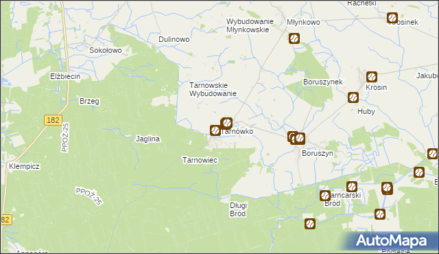 mapa Tarnówko gmina Połajewo, Tarnówko gmina Połajewo na mapie Targeo