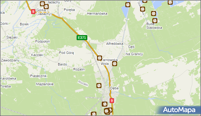 mapa Tarnowska Wola gmina Nowa Dęba, Tarnowska Wola gmina Nowa Dęba na mapie Targeo