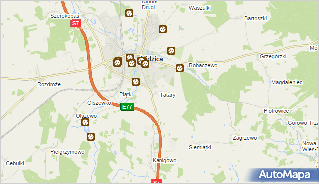 mapa Tatary gmina Nidzica, Tatary gmina Nidzica na mapie Targeo