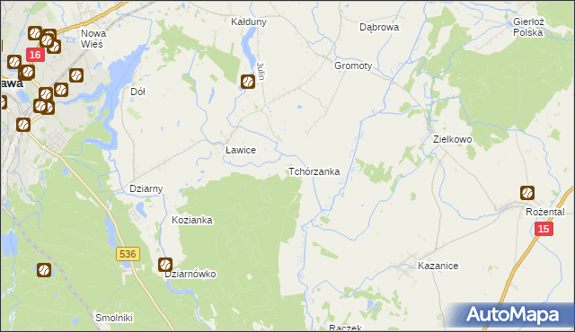 mapa Tchórzanka, Tchórzanka na mapie Targeo