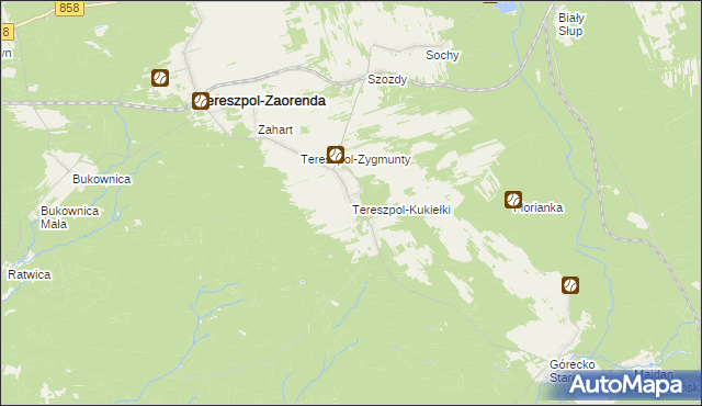 mapa Tereszpol-Kukiełki, Tereszpol-Kukiełki na mapie Targeo