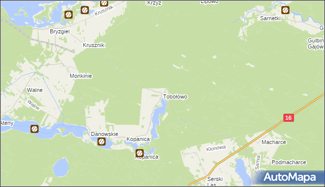 mapa Tobołowo, Tobołowo na mapie Targeo