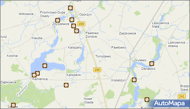 mapa Toniszewo, Toniszewo na mapie Targeo