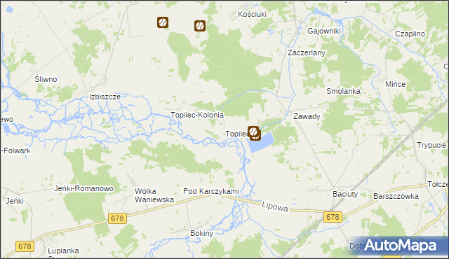 mapa Topilec, Topilec na mapie Targeo